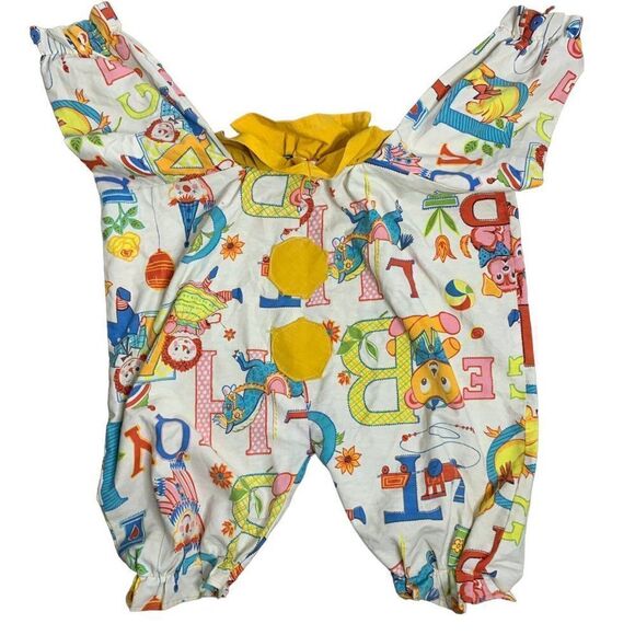 Vintage 70s Handmade Childs Clown Costume 6 Raggedy Ann Elastic Ruffle - Picture 3 of 6